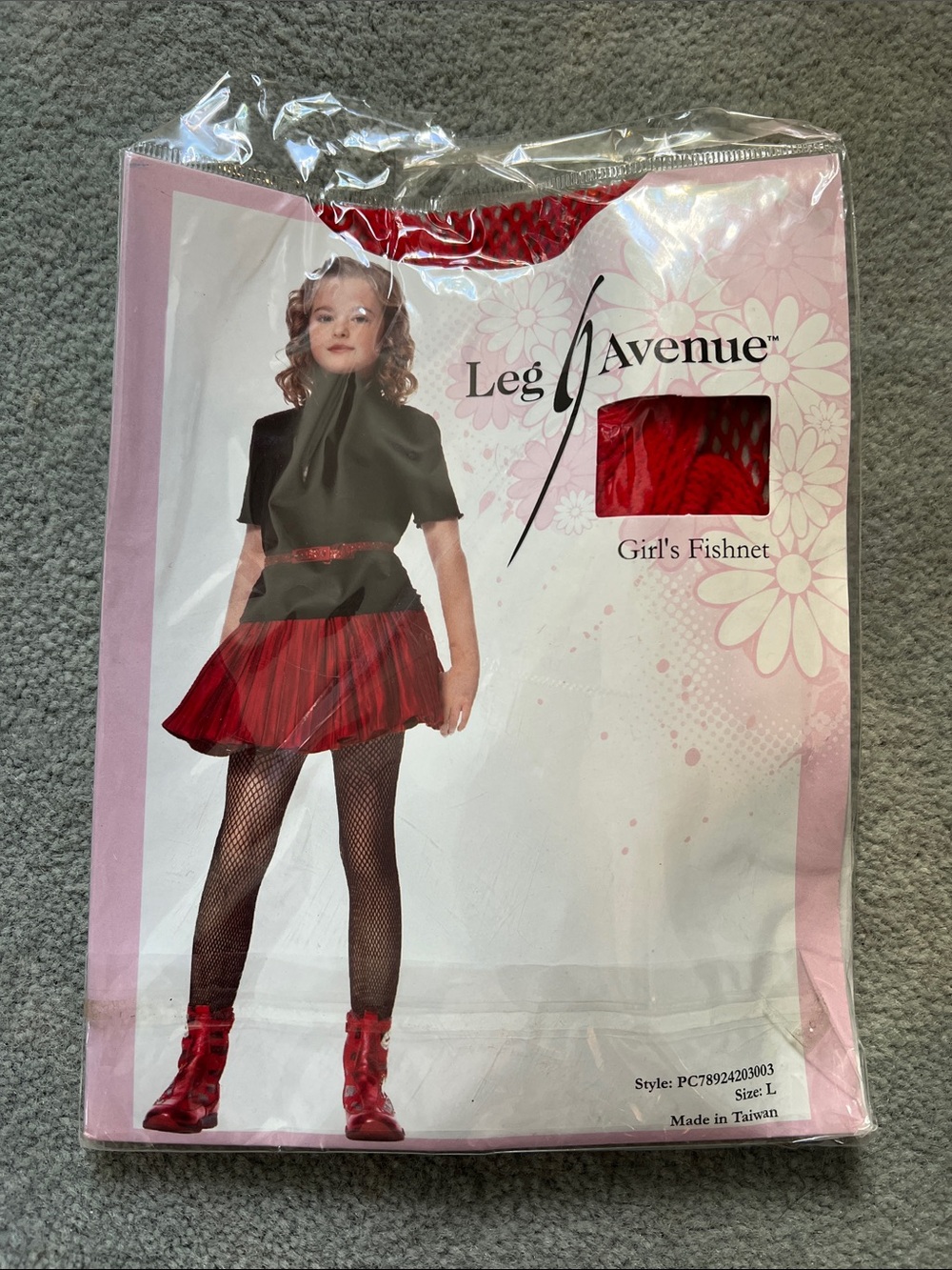 Leg Avenue Girls' Red Fishnet Tights - Bright Red NWT